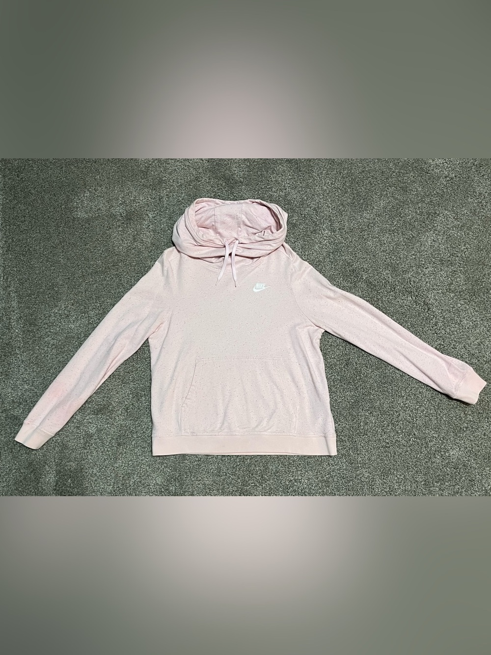 Nike Pink Speckled Cowl Neck Hoodie Size M | Nike Crop Hoodie
